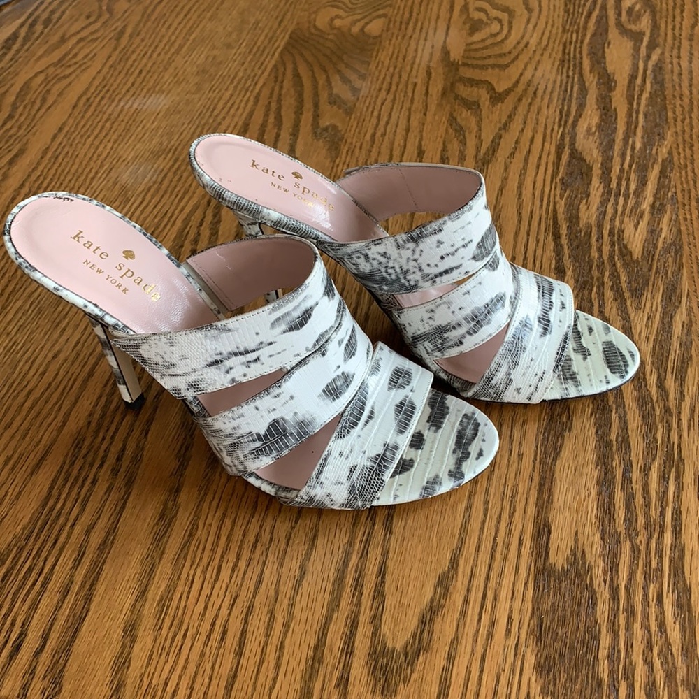 Kate Spade Snakeskin Print Mule Heals